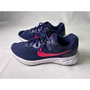 Nike Revolution 6 Running Shoes Women US 8 Blue Pink Athletic Sneaker DC3729-401
